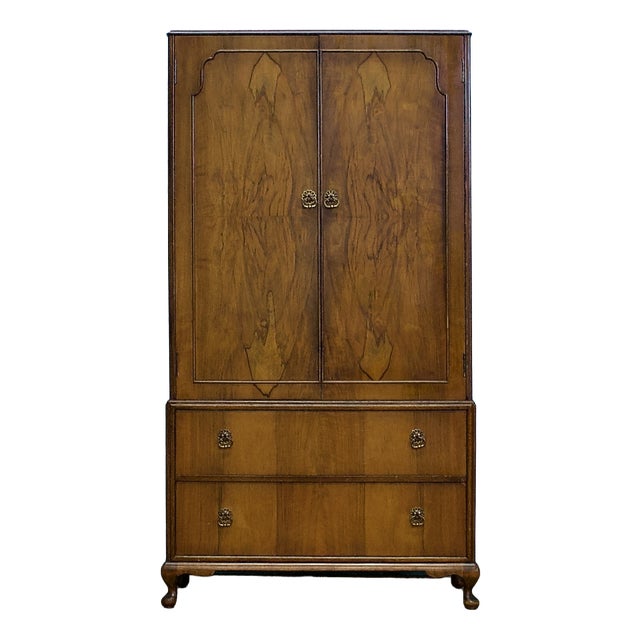 British Art Deco Style Tallboy Linen Cabinet from Beithcraft, 1940s For Sale