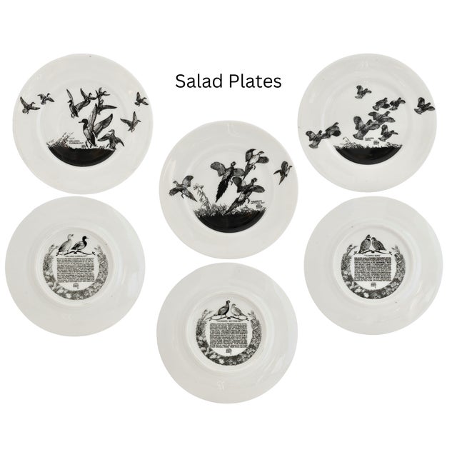 Mid 20th Century Lynn Bogue Hunt "Game Bird" Porcelain Plates, Service for 6 For Sale In Los Angeles - Image 6 of 6