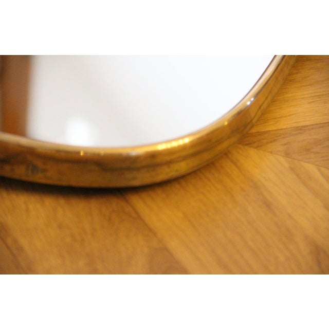 Gold Modern Brass Wall Mirror, 1950s For Sale - Image 8 of 15