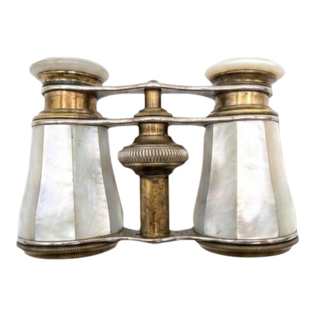 Exquisite Antique French Mother of Pearl & Brass Opera Glasses by C. Chevalier, Paris For Sale