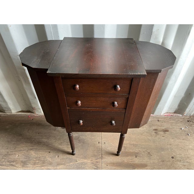 Mid-Century Modern 1920s Martha Washington 3 Drawer Sewing Cabinet For Sale - Image 3 of 9