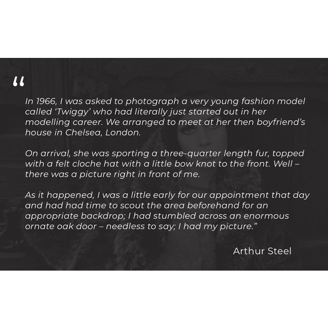 An exclusive limited edition photograph of Twiggy (Lesley Hornby) captured during a fashion shoot at her then boyfriend...