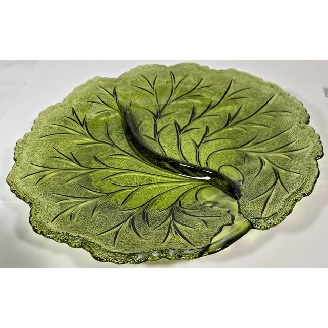Mid 20th Century Avocado Leaf Server For Sale - Image 5 of 8