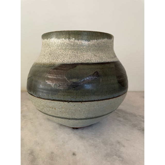 Vintage Mid-Century Waves Pottery Ceramic Vessel. This was purchased on Chairish from the personal collection of actress...