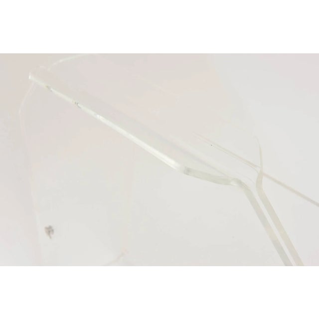 1970s Vintage 1970's Lucite Two Compartment Magazine Holder or Stand With Handle For Sale - Image 5 of 11