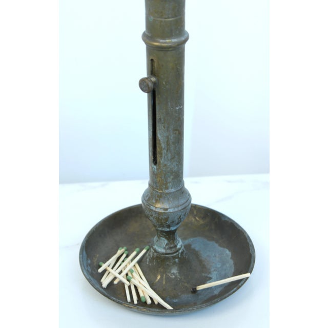 1850-1890's Louis XVI Unlaquered French Brass Chamber/Candle Holder For Sale - Image 4 of 6