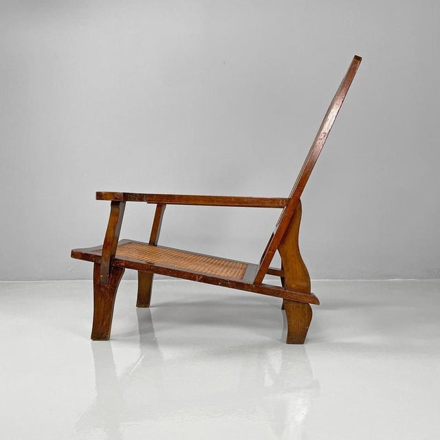 Antique Italian Wood and Vienna Straw Armchair, Early 1900s For Sale - Image 3 of 18