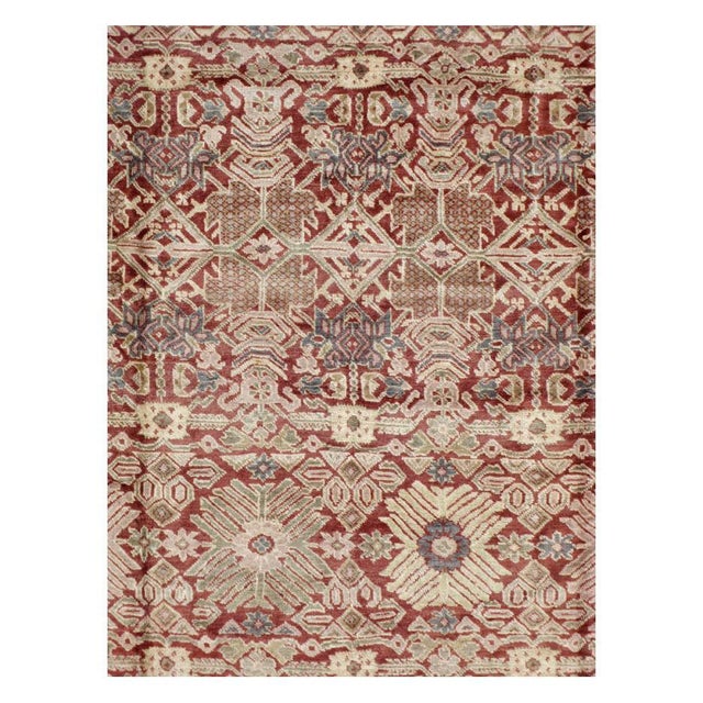 An antique Persian Mahal room size carpet handmade during the early 20th century. Measures: 9' 11" x 12' 0".