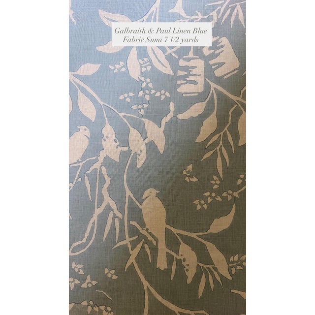 Galbraith & Paul Linen Blue Fabric Sumi 7 1/2 Yards For Sale In Raleigh - Image 6 of 8