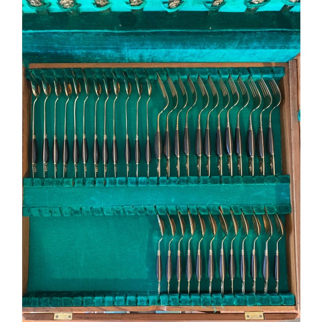 1960's Siam Thailand Rosewood & Brass Flatware Set - 132 Pcs. For Sale - Image 11 of 12