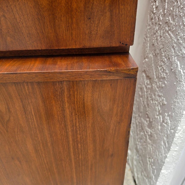 Mid-Century Walnut Highboy Dresser by Young Manufacturing Co. MCM For Sale - Image 13 of 18