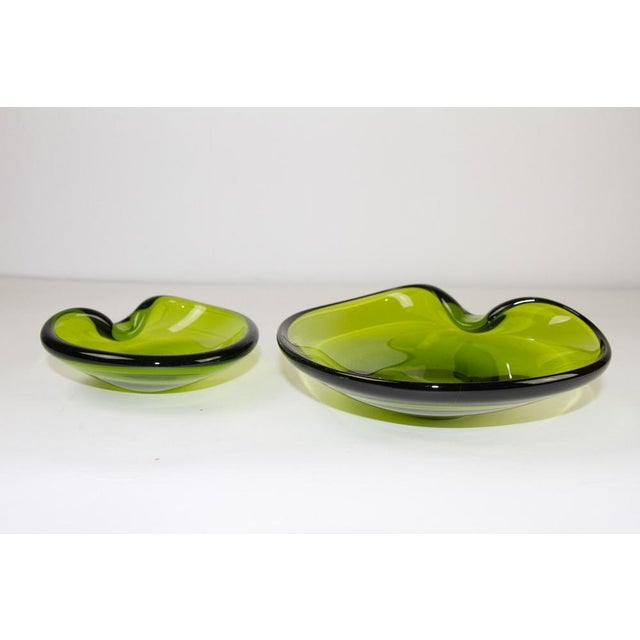 Vintage Danish Maygreen Glass Bowls by Per Lütken for Holmegaard,. 1950s, Set of 2 For Sale - Image 11 of 18