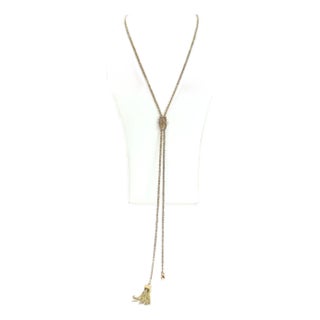 Antique Victorian 14k Gold Leontine Chain Necklace With a Rectangular Slide For Sale