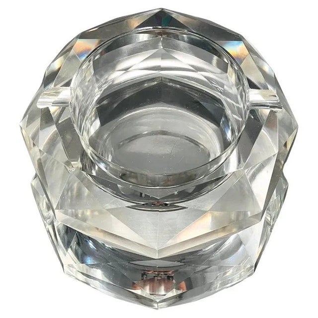 Faceted Crystal Ashtray With Diamond Prism Design, France, C. 1960's For Sale - Image 10 of 10