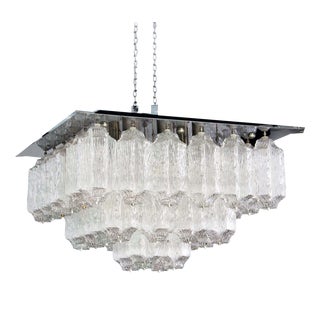 Large Vintage Ceiling Light with 32 Textured Glass Elements by J. T. Kalmar for Stölzle, 1970s For Sale
