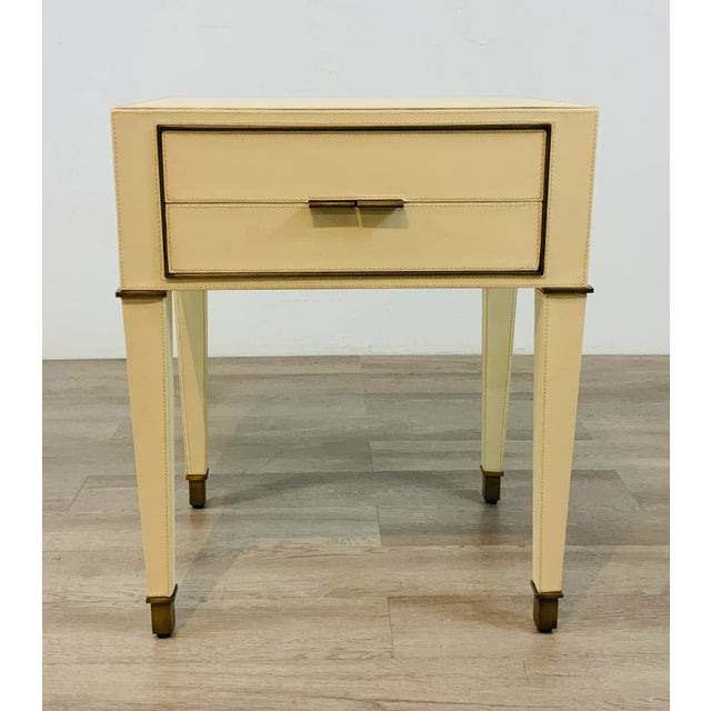 2020s Bungalow 5 Modern Cream Leather Hunter Side Table For Sale - Image 5 of 5