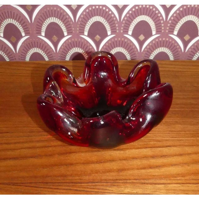 Red Large Murano Glass Bowl in Red, 1960s For Sale - Image 8 of 8