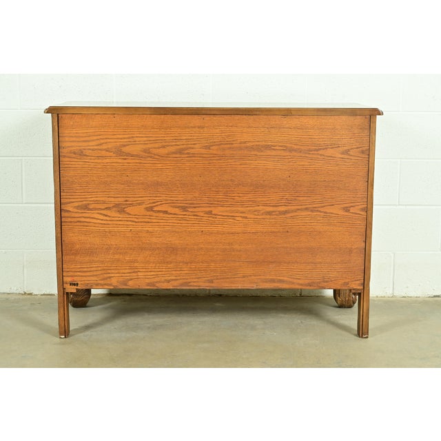 Baker Furniture French Provincial Louis XV Carved Oak Dresser or Chest of Drawers For Sale - Image 15 of 16