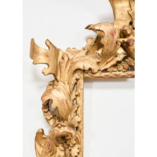 18th Century Italian Baroque Carved Giltwood Picture Mirror Frame For Sale - Image 4 of 18