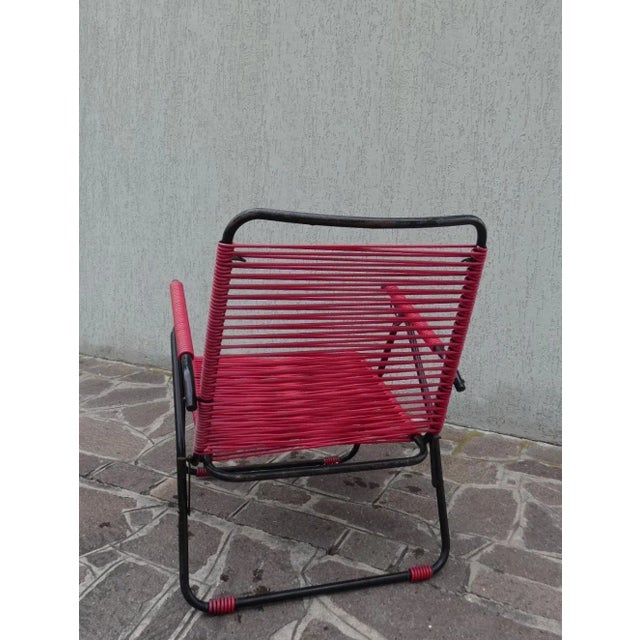 Mid-Century Modern Deckchair with Headrest in PVC and Metal by Zanchi Alabarda, 1960s For Sale - Image 3 of 8