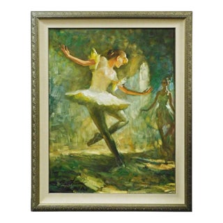 Zhiwei Tu "Untitled" Ballerina Original Oil on Canvas With Custom Framed W/Book For Sale