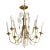 1960's Tommi Parzinger Style Brass and Crystal Chandelier For Sale