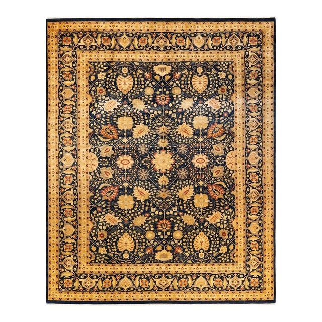 Blue Mogul, One-of-a-Kind Hand-Knotted Area Rug in Blue, 9' 1" x 11' 6" For Sale - Image 8 of 8