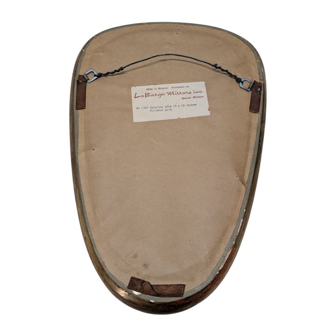 Mid-Century Modern 1960's LaBarge Mirrors Belgium Polished Gilt Mirror #1382 For Sale - Image 3 of 3