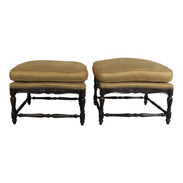 Pair of French Country Style Ottomans C. 1900's Chairish