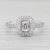 0.75ctw Emerald Cut Diamond Halo Engagement Ring 14k White GoldSize 7 For Sale In Greensboro - Image 6 of 8