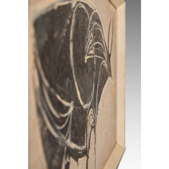 Mid-Century Modern Abstract Framed Textured Oil on Canvas Painting Depicting a Bull, Usa, C. 1970s For Sale - Image 9 of 12