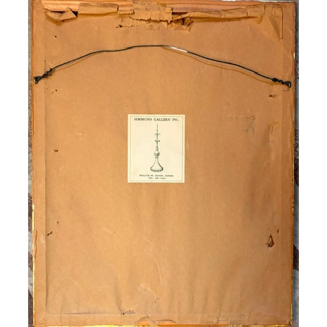 Wood Early Bird Print in a Giltwood Frame, Signed by a Connecticut Gallery on Back Side For Sale - Image 7 of 7