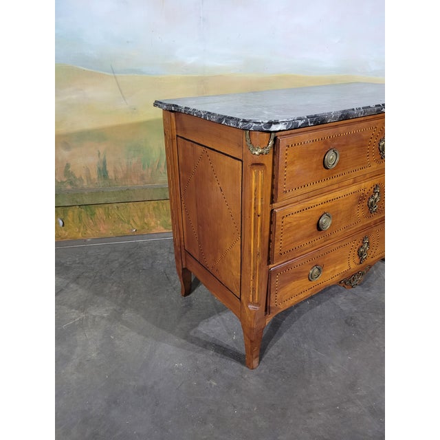 Wood Small Louis Xvi Chest of Drawers in Cherry Wood For Sale - Image 7 of 13