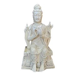 Chinese Antique De Hua Porcelain Kwan Yin Statuary