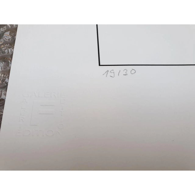 Gottfried Honegger, Composition 4 3D Squares (Orange, Green, Black, Yellow), 2015, Silkscreen For Sale - Image 4 of 6