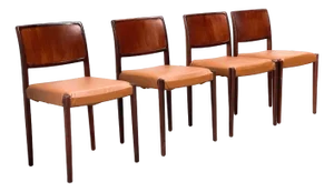 Vintage Scandinavian Dining Chairs, 1970s, Set of 4