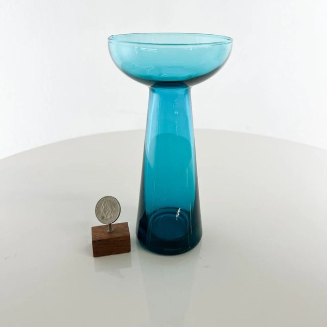 1960s 1960s Light Blue Vase Scandinavian Modern Art Glass For Sale - Image 5 of 9