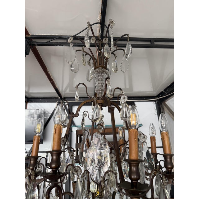 Louis XV Crystal 12-Light Cage Chandelier from Maison Baguès For Sale - Image 12 of 14