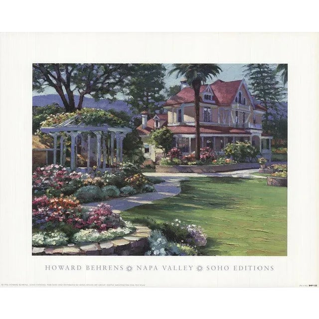 Contemporary 1996 Howard Behrens 'Napa Valley' Multicolor USA Offset Lithograph For Sale - Image 3 of 3