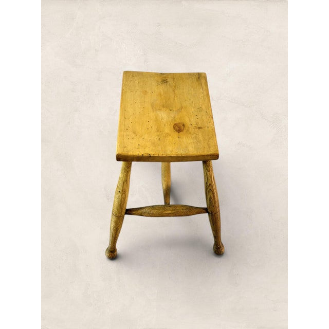 Late 19th Century English Sycamore Dairy Stool, Circa 1860 For Sale - Image 4 of 9