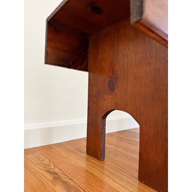 Mid-Century Modern Primitive Mid-Century Modern Sculptural Wood Bench For Sale - Image 3 of 5
