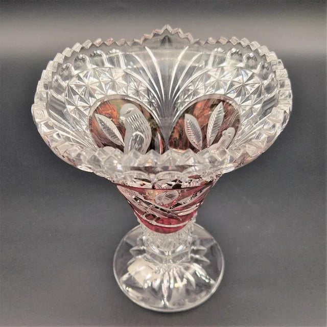 1950s Vintage Crystal Vase, 1950s For Sale - Image 5 of 6