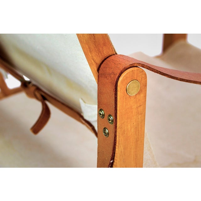 Rud Rasmussen Vintage Canvas Safari Lounge Chairs by Kaare Klint for Rud Rasmussen, 1960s, Set of 2 For Sale - Image 4 of 6