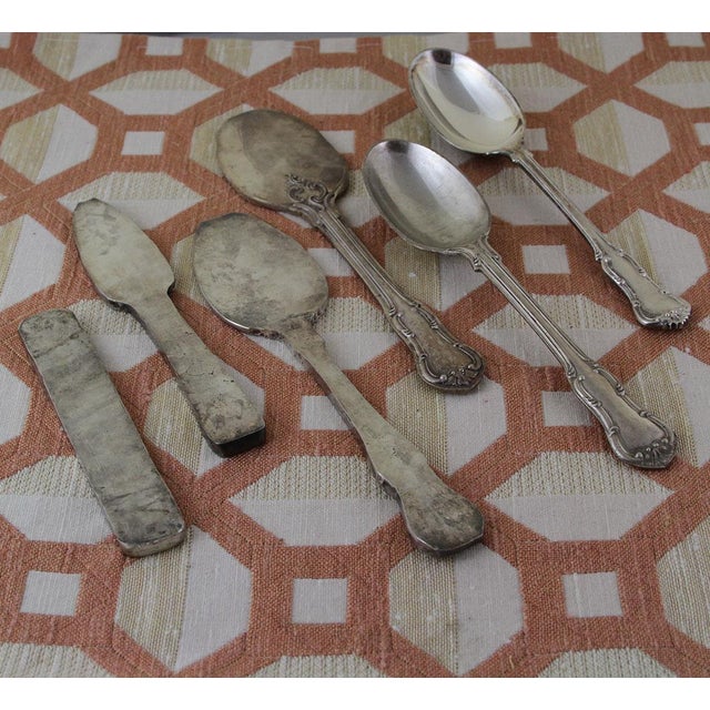 Flatware Hand-Forged Sterling Silver 6-Piece Place-Setting, Pointed End Georgianby C. J. Vander For Sale - Image 11 of 15