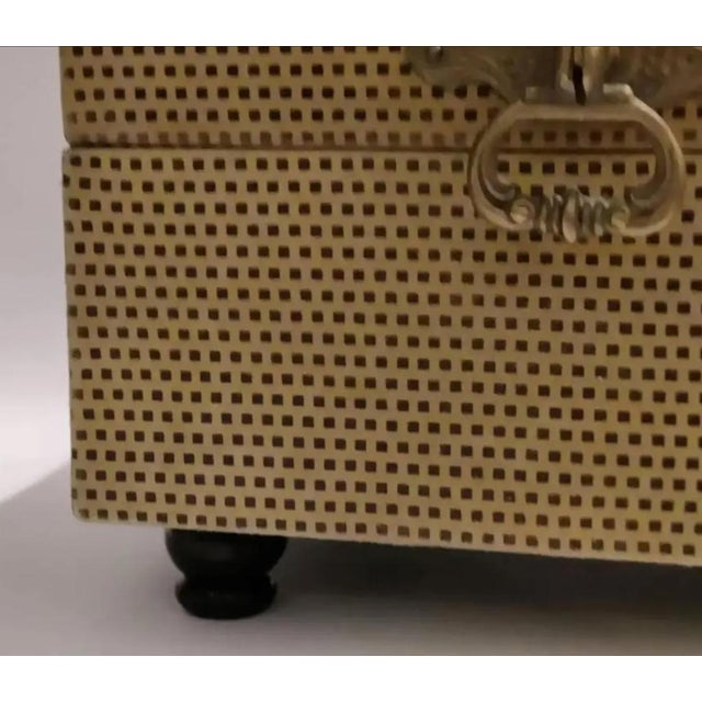 Olive 1990s Sarreid Ltd. Decorative Suede Hinged Box Made Exclusively for Neiman Marcus For Sale - Image 8 of 11