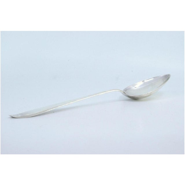 Plain Silver Rice and Serving Spoon with Grooves For Sale - Image 5 of 8