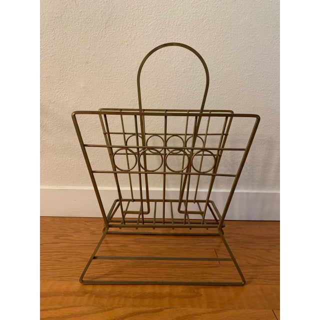 Mid 20th Century Metal Vinyl Record Holder or Magazine Rack For Sale - Image 9 of 9