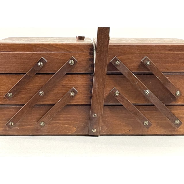 Vintage Accordion Sewing Box For Sale - Image 10 of 11