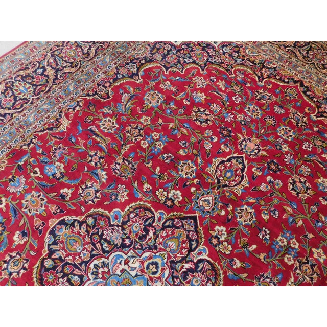 1960s Vintage Persian Kashan Rug. 9'8"x 13'8" For Sale - Image 5 of 18