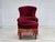 Mid-Century Modern Danish Cocktail Lounge Chair in Cherry-Red Furniture Velour, 1950s For Sale - Image 3 of 17